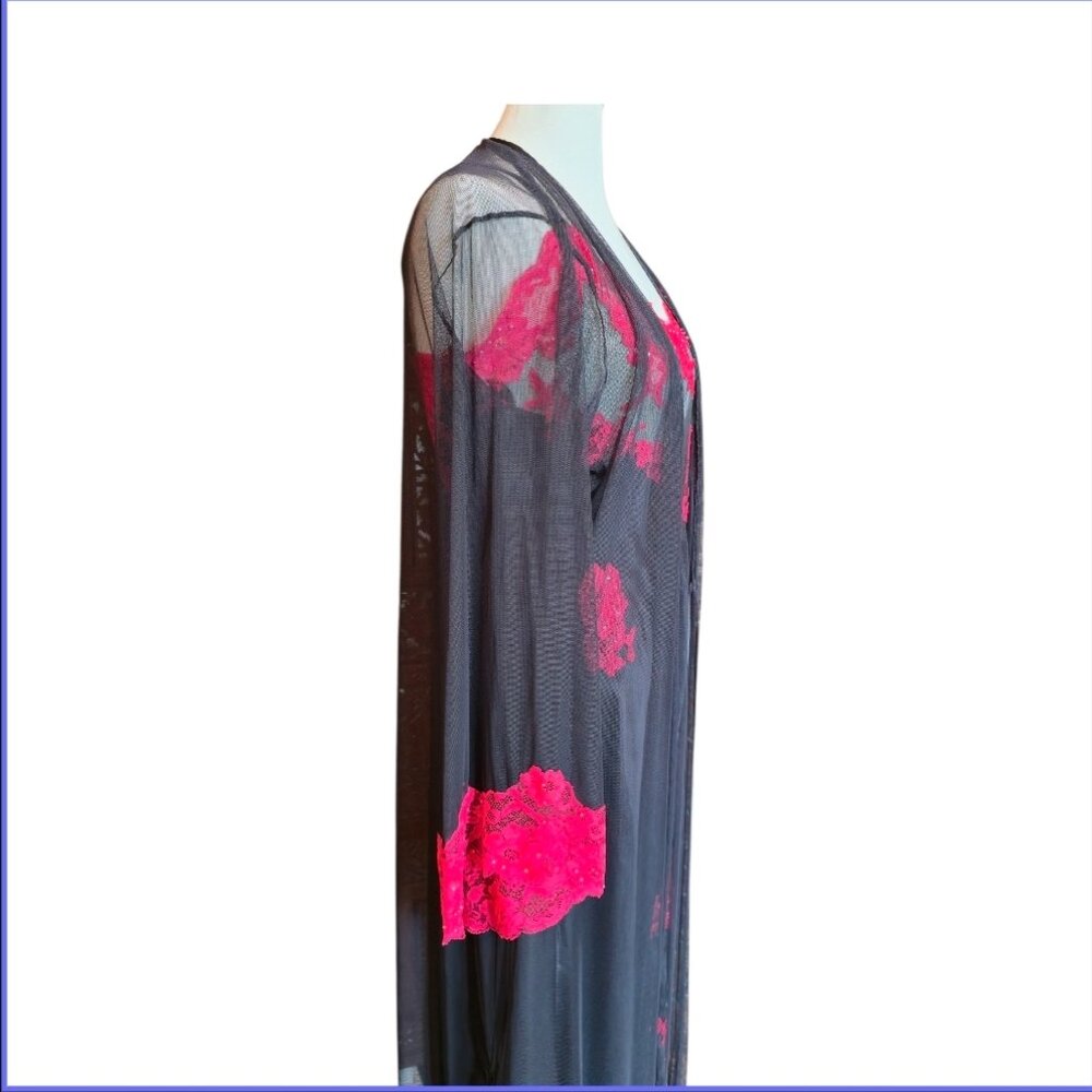 Fredericks of Hollywood vintage silk gown with matching peignoir size XL - Picture 6 of 15